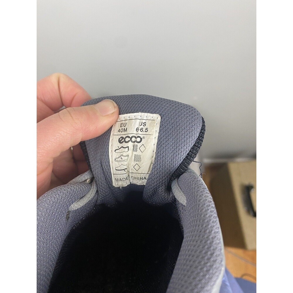ECCO Gray Faux Leather Hiking Shoes US Men's 6-6.5 Gore-Tex Receptor Line READ - Picture 2 of 11